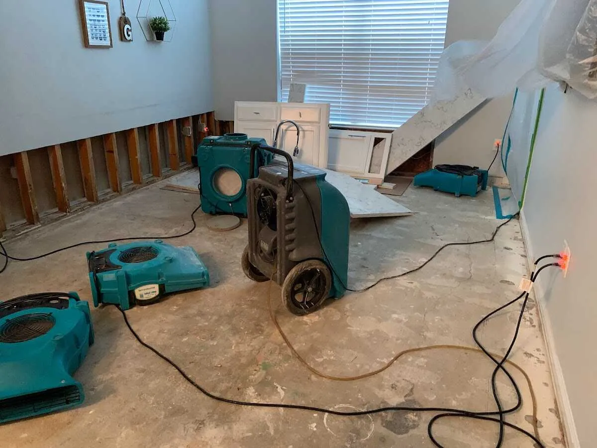 Dehumidifier in flood-cut room for Water Extraction & Removal in Troy